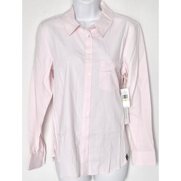 COURT & ROWE LOGO EMBROIDERED COTTON/MODAL CHAMBRAY PINK BUTTON-UP SHIRT. SIZE M - Picture 4 of 13